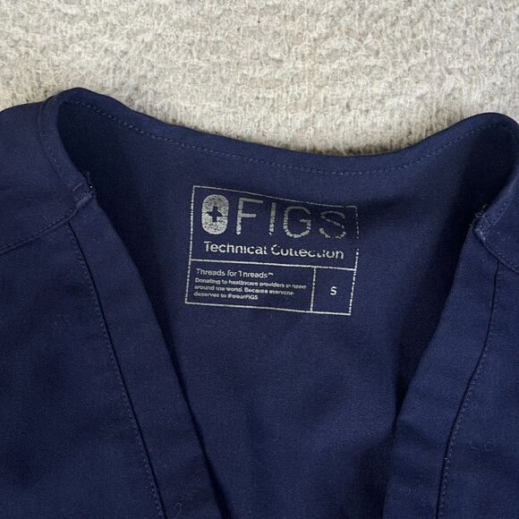 Figs Catarina Scrub Top Women Small Blue One Pocket  V-Neck FW1000 Message Vet - Picture 4 of 10